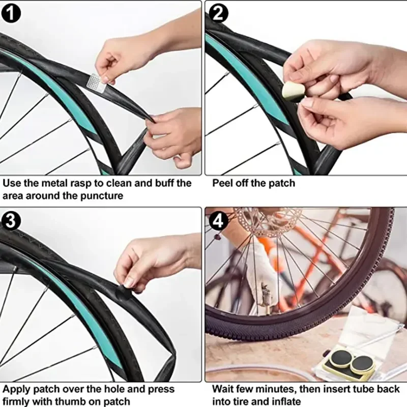 50Pcs Glue-Free Bike Tire Patches Car Tire Patch Quick Repair Kit for All Types of Bicycle Tyres Durable and Easy To Use view 3