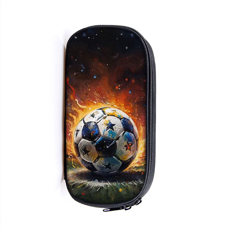 Hot Blood Football Sport Pencil Case for Kids Women Cosmetic Bags Children Stationary Bags Pencil Box Student School Supplies