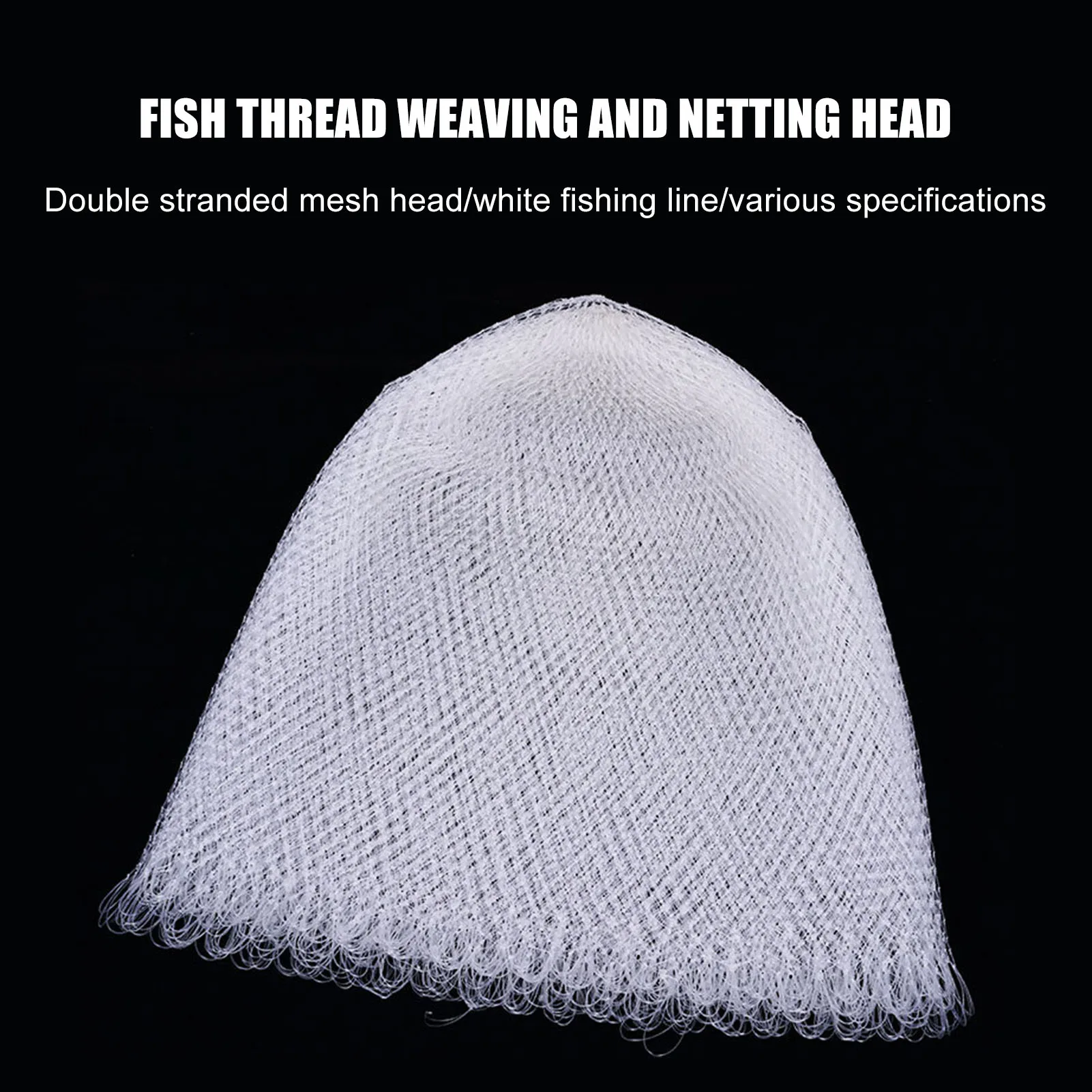 

50/70cm Fishing Net Head Transparent Knitted Nylon Mesh For Big Fish Durable Fly Fishing Net Dipnet Mesh Head Fishing Accessory