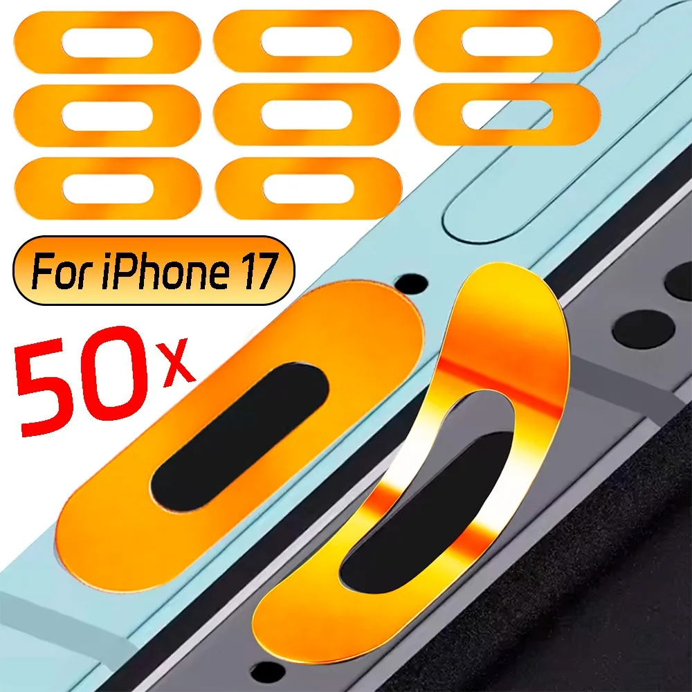 50-10PCS Metal Charging Port Protective Film Stickers for IPhone 17  Pro Max 16 Interface Anti-scratch Protector for Type-C Port