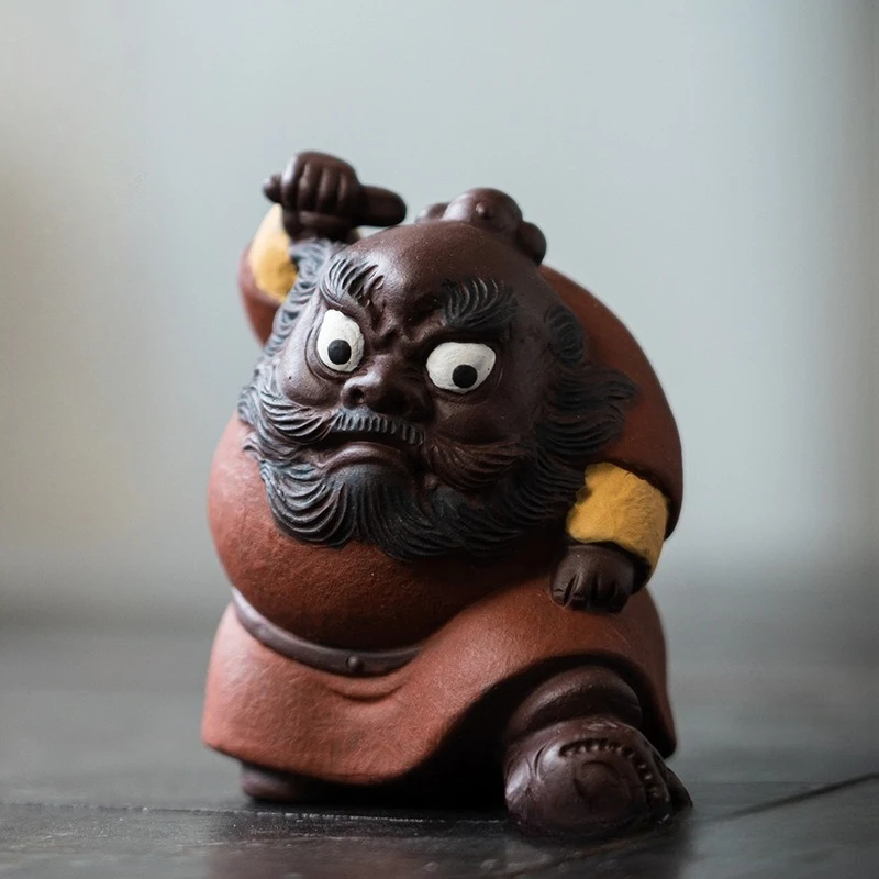 Zisha Tianshi Zhong Kui Night Watch Tea Pet Tea Play Ornament Can Raise Tea Table Sculpture Zhong Kui Liangjian