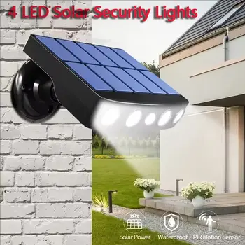 4LED戶外太陽能燈家用庭院草坪花園壁燈照明人體感應感應器監測路燈 10 最佳銷售 花園壁燈 - №5