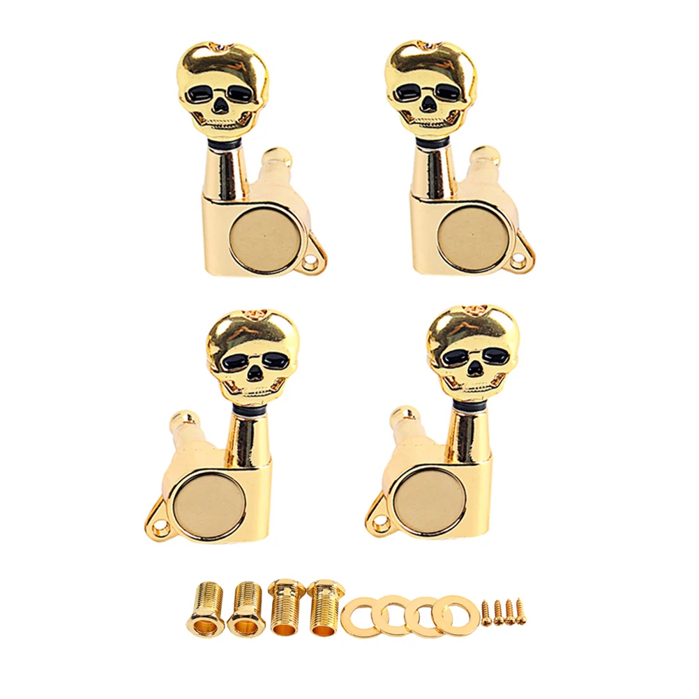 

Skull Head String Accurate Machine Heads Golden Ukulele Tuner Pegs Durable Metal Body For Strings Sound Electric Guitars