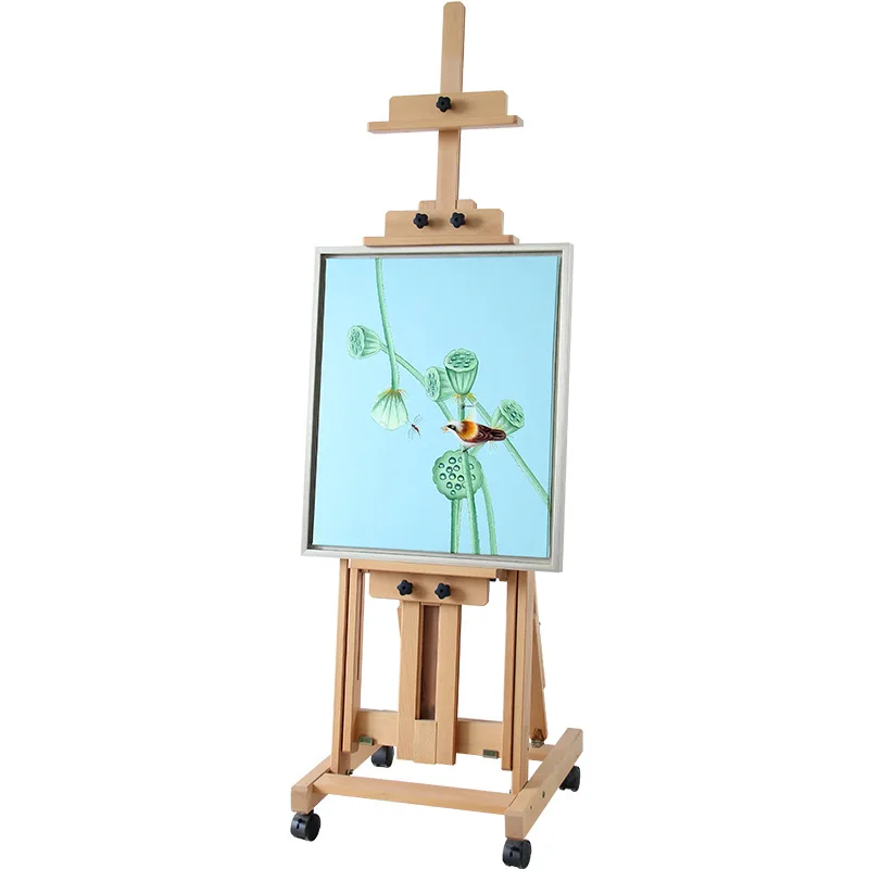 

Flat dual-purpose Chinese oil painting floor-to-ceiling wooden easel lifting and folding oil easel wooden painting easel