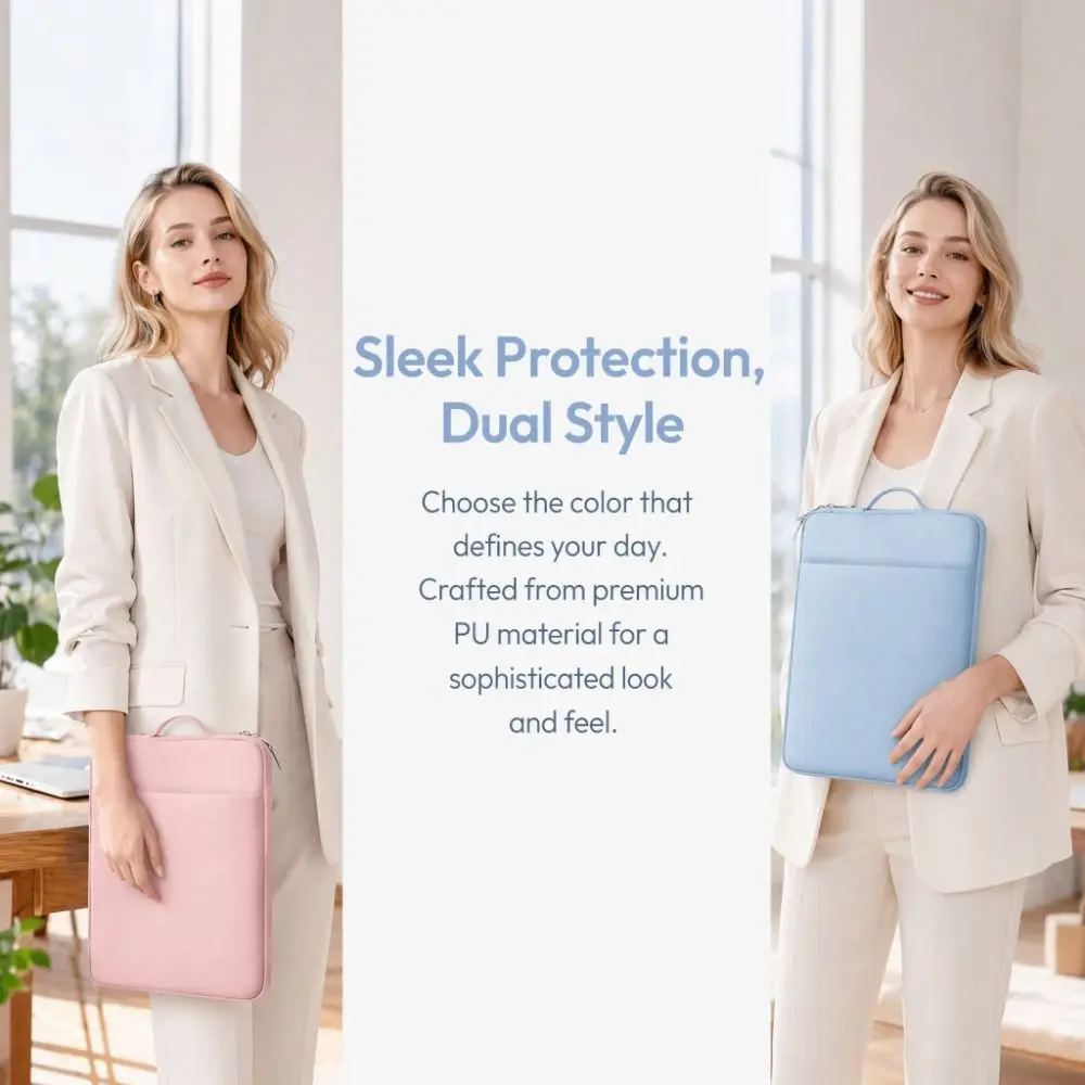 Portable PU Tablet Bag Sleeve Shockproof 11-15.6 Inch Laptop Inner Bag Waterproof Protective Cover Notebook Sleeve Travel Use