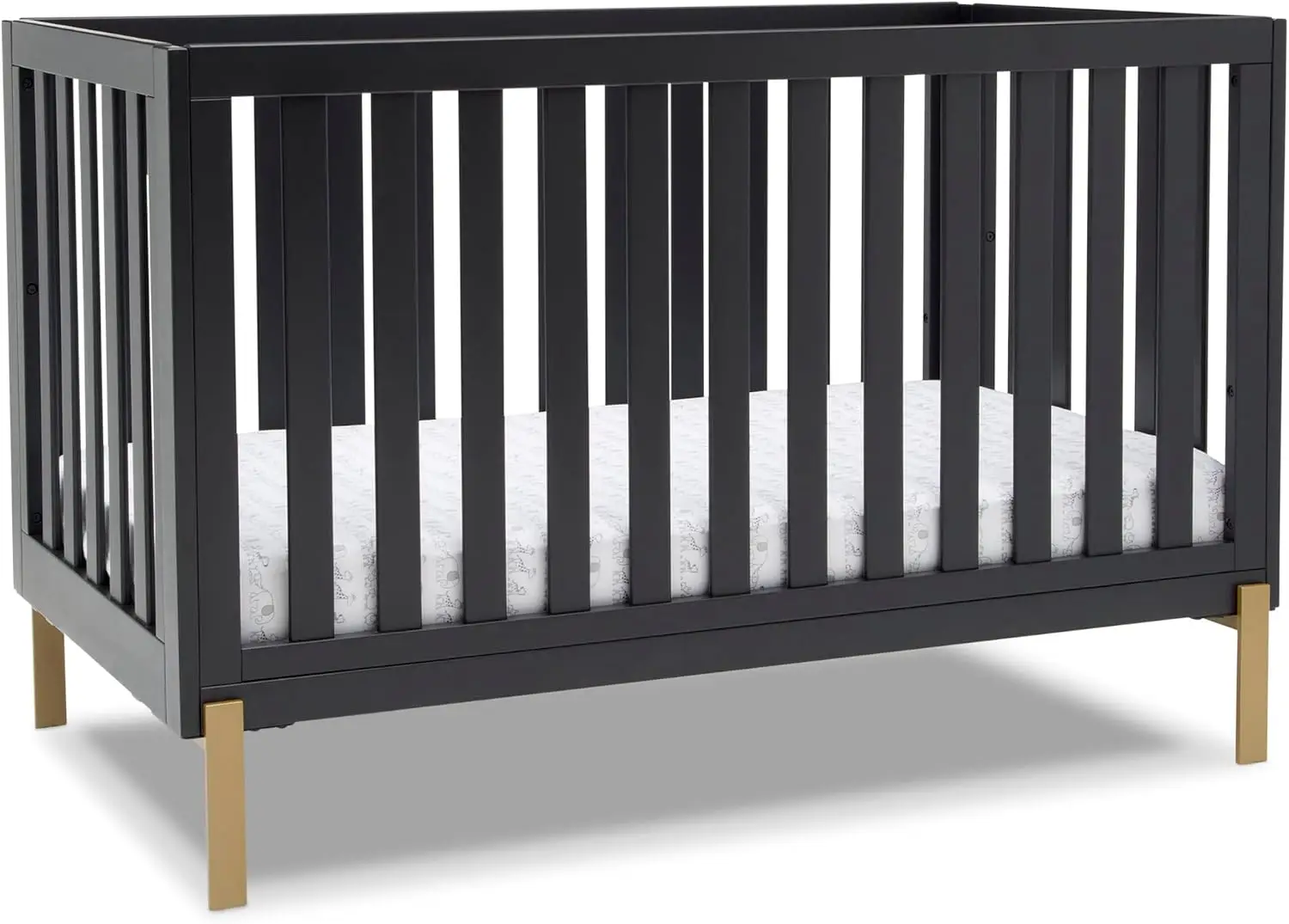 Hendrix 4-in-1 Convertible Crib, Midnight Grey/Bronze