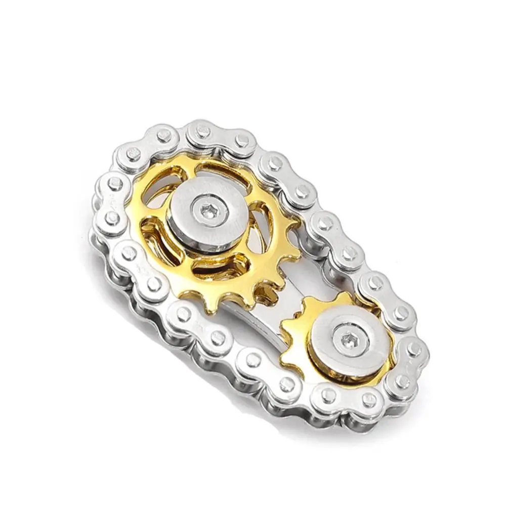 Cadenas de engranaje Fidget Spinner giroscopio piñón de dedo Spinner de mano engranaje de cadena Spinning Top rueda de Metal cadena de engranaje giroscopio