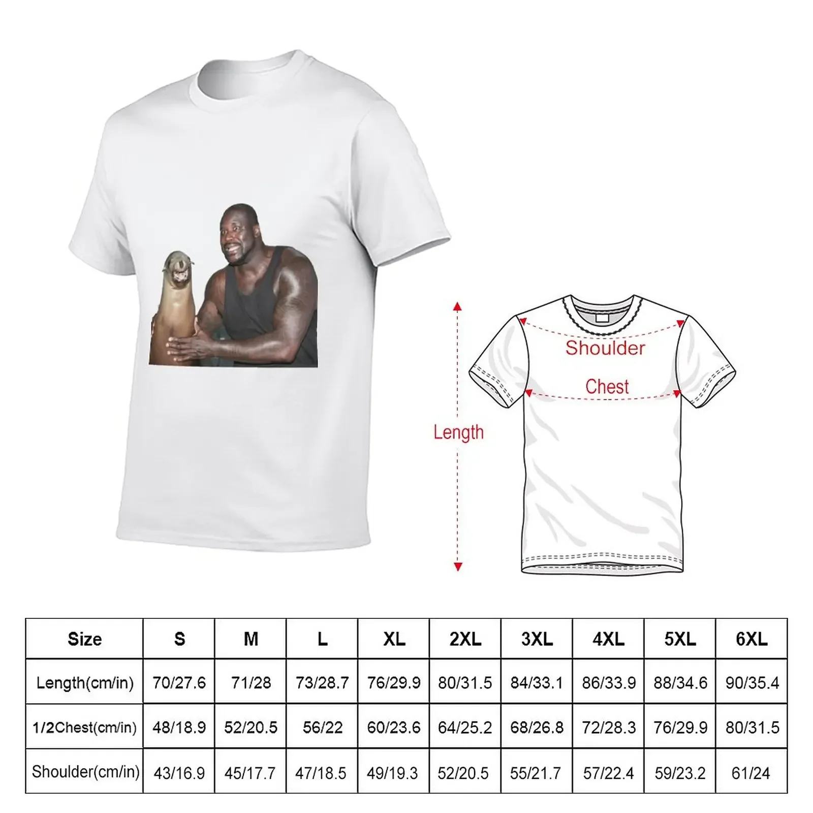 Shaq and a Sea Lion T-Shirt quick-drying sweat mens plain t shirts