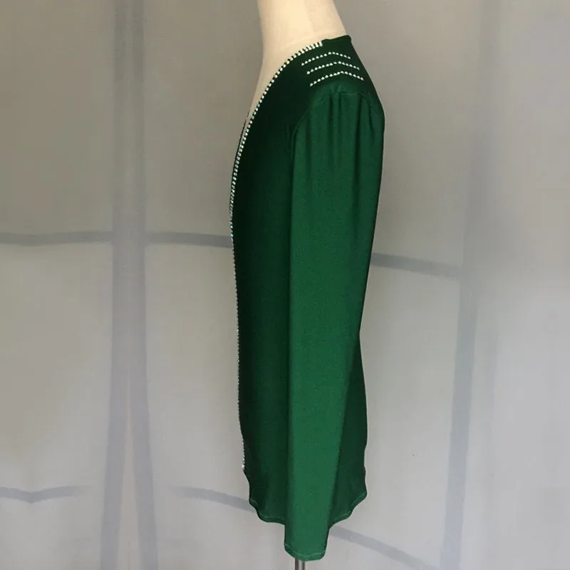 Abiti da ballo da competizione per uomo Stile semplice Sala da ballo latino verde intenso Esegui abiti da ballo ﻿ Costume da flamenco valzer di alta qualità