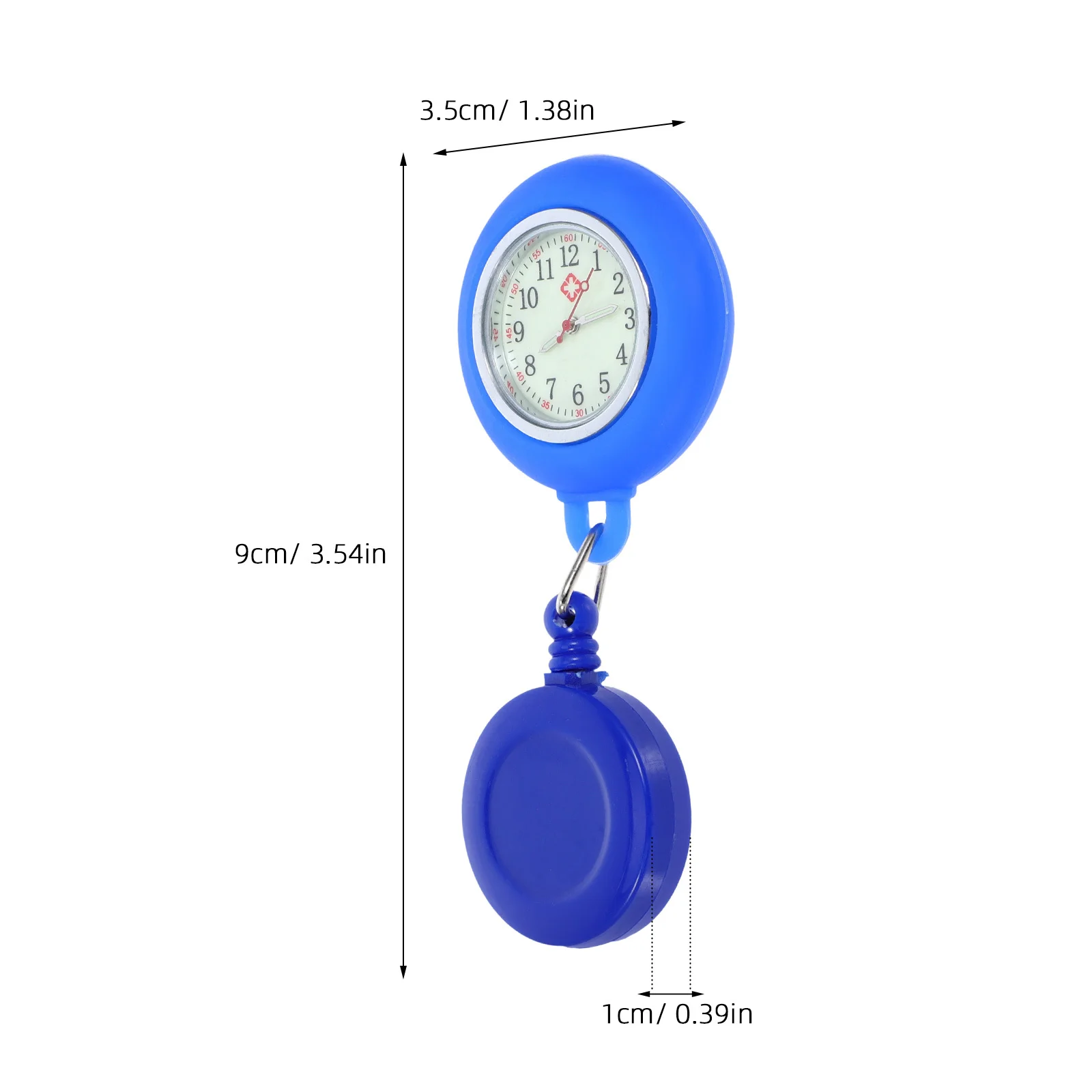3Pcs Nurse Pocket Watch Premium Alloy Round Portable Design Precision Quartz Movement for Doctors and Nurses Black Light Blue