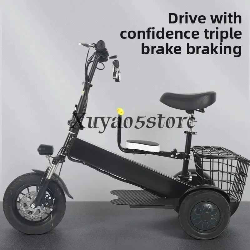12-Inch lightweight electric tricycle scooter folding car adult pick-up and drop-off electric car