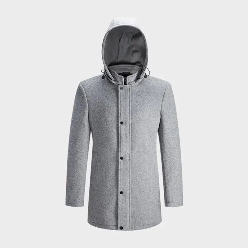 

Удобное мужское пальто средней длины с капюшоном Jaet 2024, осенняя мода Urban Sle Long Sve, верхняя одежда сетчатого цвета со стойкой