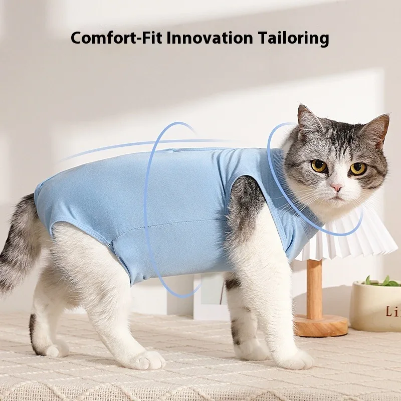 

Cat Recovery Suit Post Surgery Breathable Soft Mesh Female Cat Vest Licking Prevention All Seasons Weaning Clothes‌