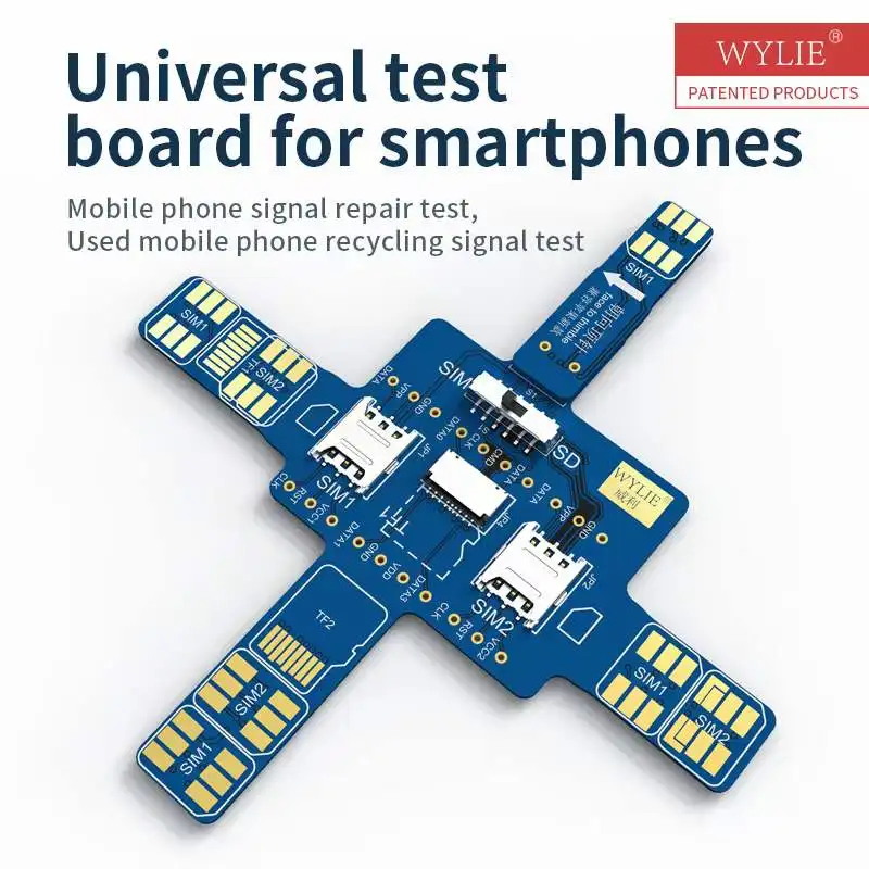 WYLIE Smartphone Sim Card Signal Universal Test Board SD Card Reader Tool For iPhone Samsung Huawei Xiaomi Android Phone