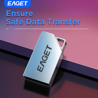 Eaget USB Flash Drive 16GB 32GB 64GB USB 2.0 Pen Drive Mini and Compact Metallic High Feel Speed Flash Disk for PC Laptop