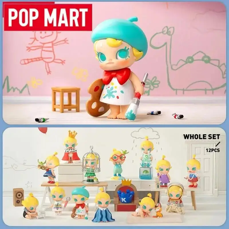 POP MART Baby Molly Kiedy byłem mały! Zabawki Seria Blind Box Kawaii Anime Figurki Akcji Caixa Caja Niespodzianka Mystery Box Lalki