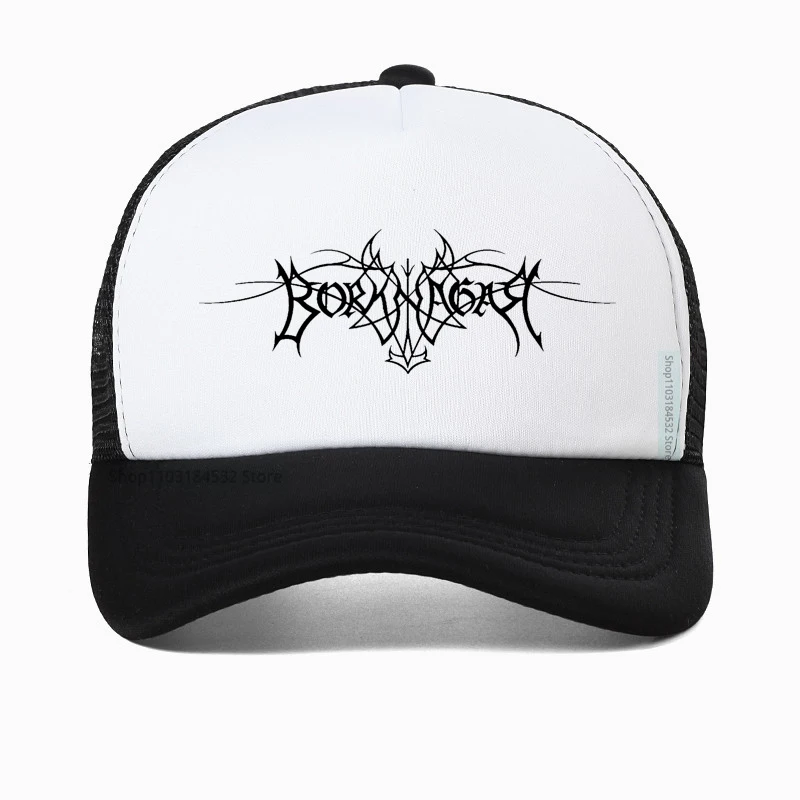 Borkagar-gorra de béisbol con logotipo de banda para hombre, sombrero negro de banda de Metal, ajustable, Snapback, fresco, coreano, oscuro