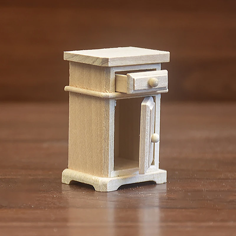 1/12 Dollhouse Miniature Cabinet Bedside Table Model Furniture Accessories For Dolls House Decorations Kids Pretend Play Toys