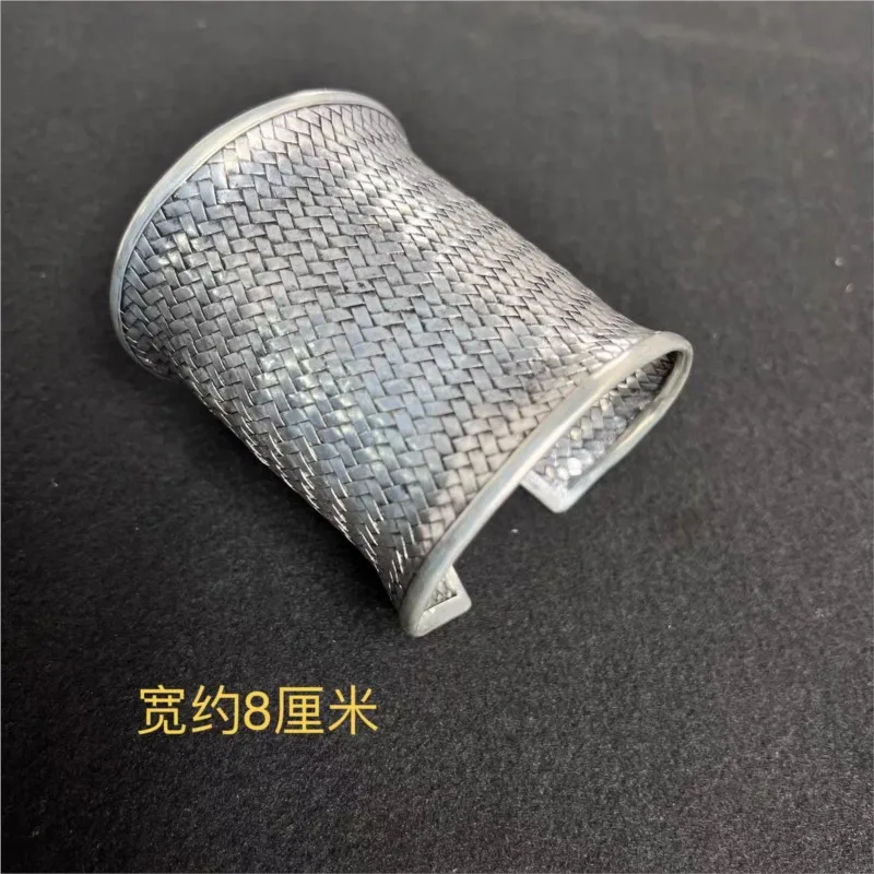 Ethnic Style Features Heavy Industry Carving Antique Miao Silver Bracelet Armband Retro Fashion Open Bracelet
