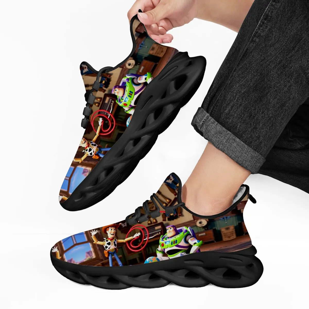 

Disney Men Casual Shoes Toy Story Woody Buzz Lightyear Fleece Lined Athletic Shoes with White Sole Women Sneakers Zapatos Hombre