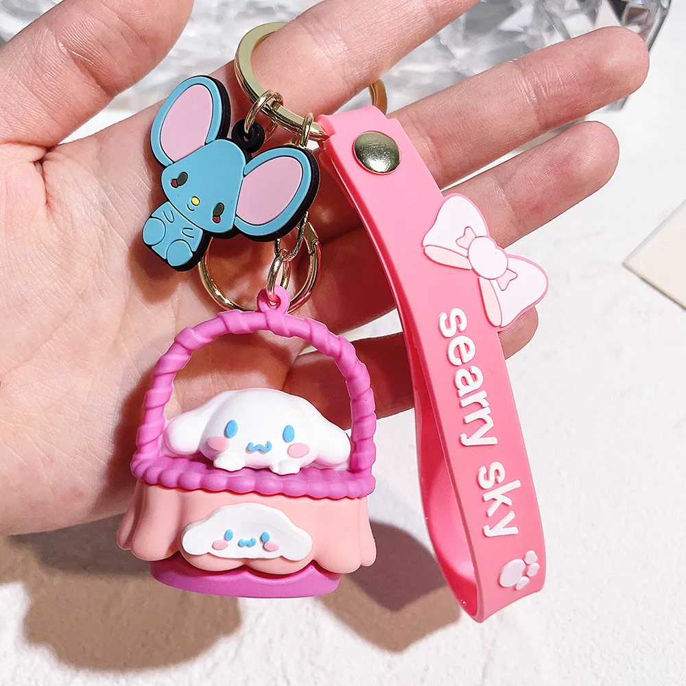 Classic Idea Sanrio Hello Kitty Keychain My Melody Kuromi Cinnamoroll Car Key Chain Backpack Pendant Doll Decoration Toys