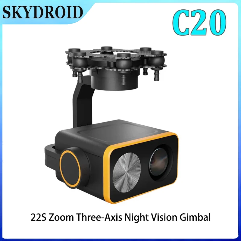 

Skydroid C20 Gimbal Camera 1080P Night Vision 22x Optical Zoom for H16 H30 Drones Remote Control Three-Axis Stability