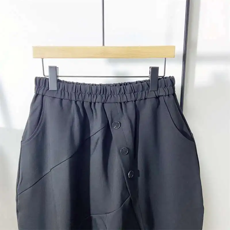 HKSH 2024 ฤดูใบไม้ผลิฤดูใบไม้ร่วงใหม่ผู้ชาย Dark Niche Design กว้างด้านบนแคบด้านล่างสบายๆกางเกง Hip Hop Stripe Chic กางเกง HK2424