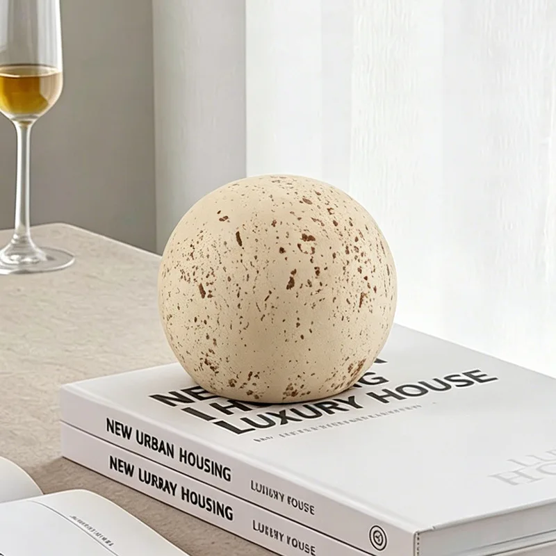 Imitation Yellow Cave Stone Ball Ornaments Synthetic Resin Living Room Coffee Table TV Cabinet Bedroom Art Stone Decorations