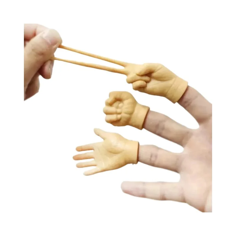 Novelty Simulation Rock-paper-scissors Soft Elastic Stretchable Playing With Cat Finger Cover Toys Mini Prank Gloves Finger Toys