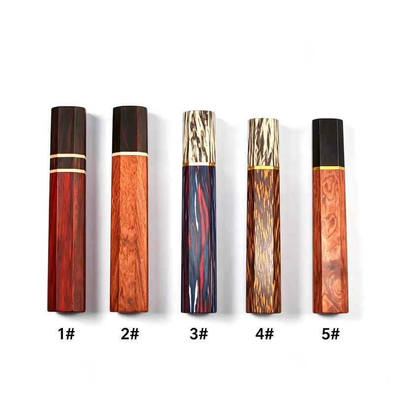 Japanese Classic Octagonal for DIY Semi-finished Handmade Damascus Steel Wood Material Kitchen Knife Handle