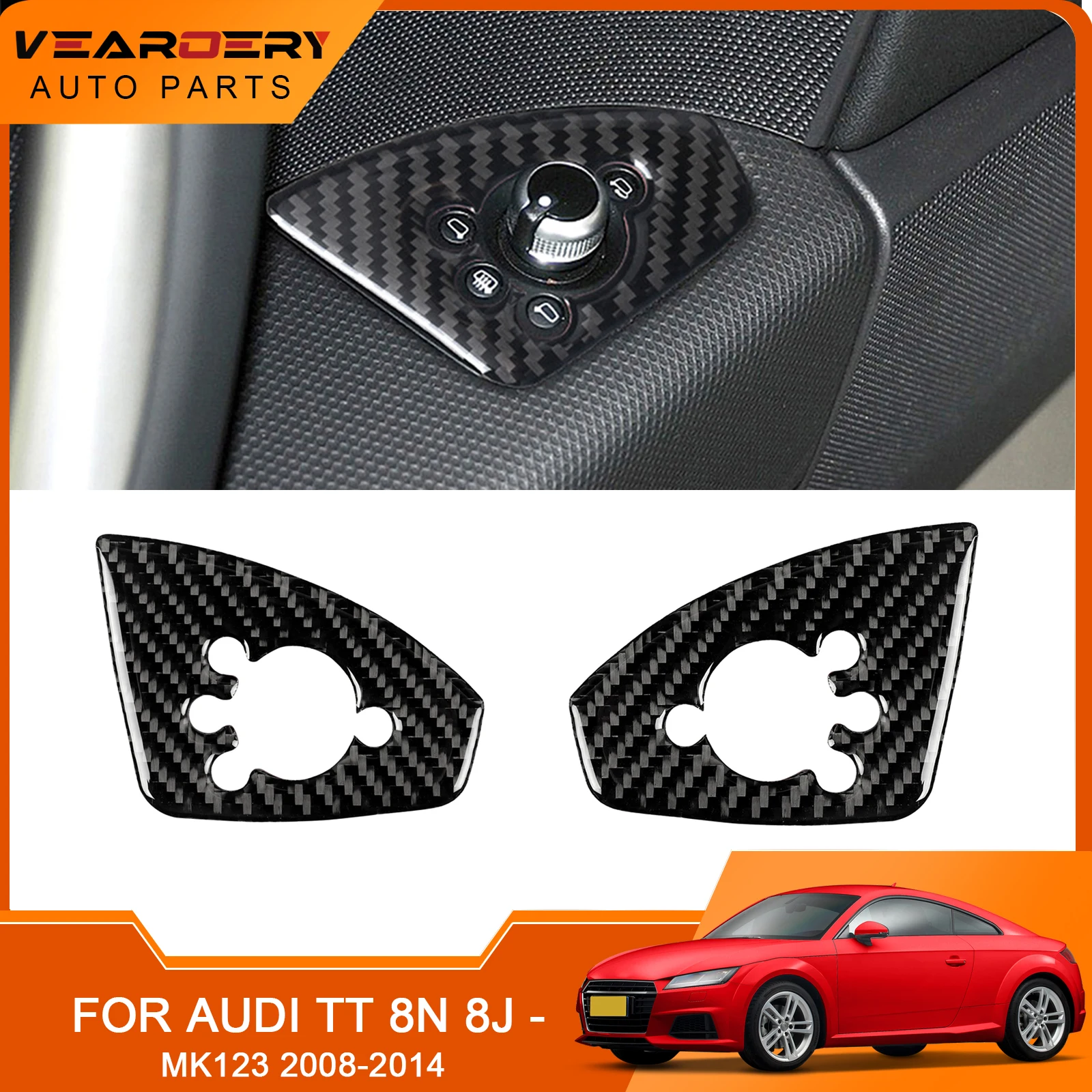 

Car Door Button Sticker Anti-corrosion Easy Installation Sturdy for Audi TT 8n 8J MK123 TTRS 2008-2014