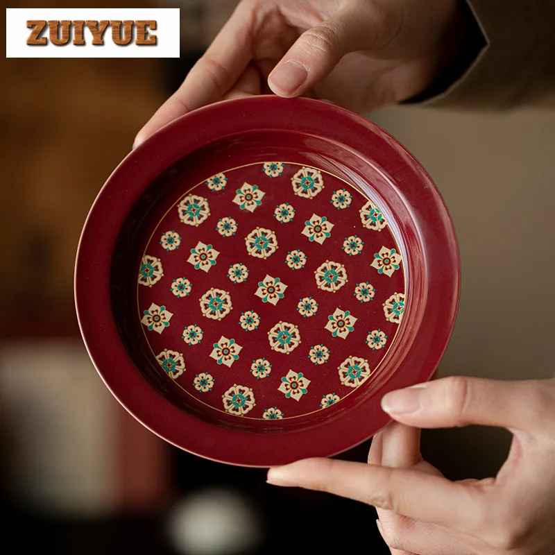 

Ручной работы Ланг-килон красный пипа узор горшок держатель подшипника традиционный стол для сухого заваривания чайный поднос Улун чайная посуда для напитков подарочные принадлежности