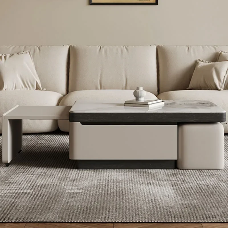 Italian Clear Coffee Table Storage Drawers Unique White Modern Side Table Nordic Balcony Nordic Mesa Auxiliar Hotel Furniture