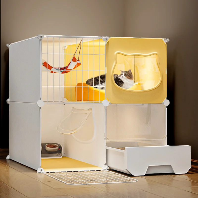 

Cat cage household indoor cat litter toilet integrated one room, one living room and one bathroom does not occupy an area of kit