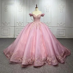 Customized Elegant Ball Gown Quinceanera Dresses Appliques Court Train Prom Birthday Party Gowns Formal Vestido De 15 Anos