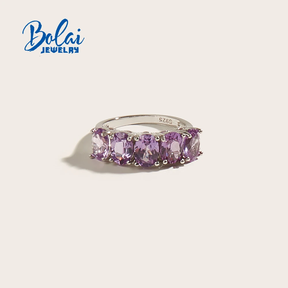 BL-925 Sterling Silver Ring with Color Changing Alexander Gemstone for Women 925 Sterling Silver Summer New Daily Wear