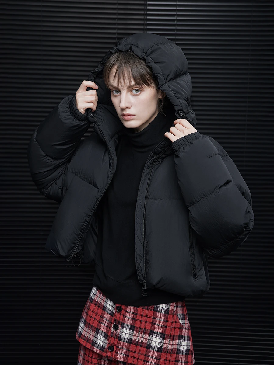 

Bla Loose ort Hooded down Jaet Women's 2025 Autumn Winter New Retro High-End Feelings Street Sle Warm Thiened Zipper