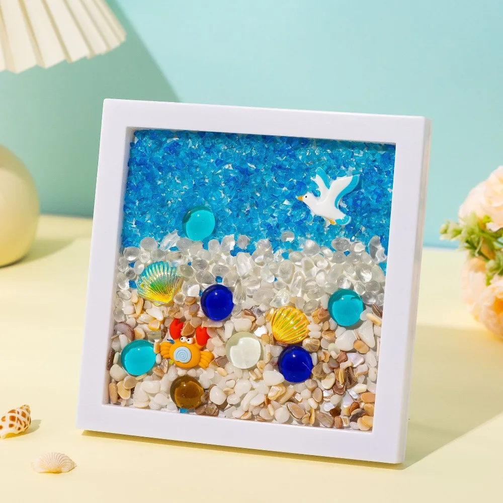 

Multicolor DIY Photo Frame Wood Material 3D Design 3D Ocean Scenery Painting Cartoon Handmade Photo Wood Frame Home Decoration