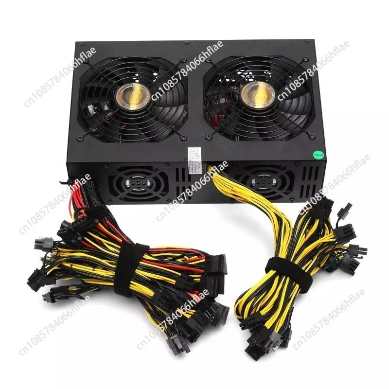 3450W High Power ATX 12V PSU for 12 GPU Cards Dual 140mm Fans Power Supply Fit RTX3090