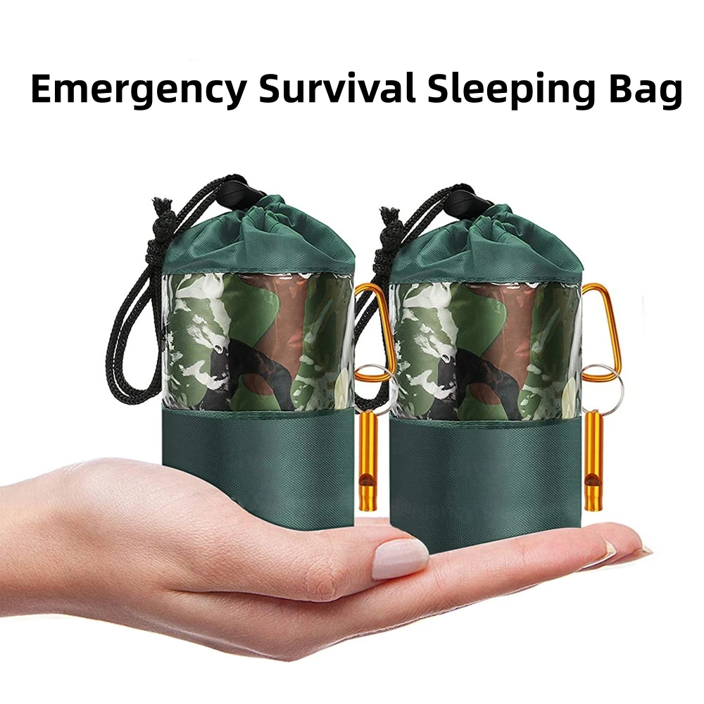 

2 шт. аварийный спальный мешок для выживания-сохраняет тепло, легкий, портативный для взрослых, на открытом воздухе, для выживания, 1 человек (200*120 см)