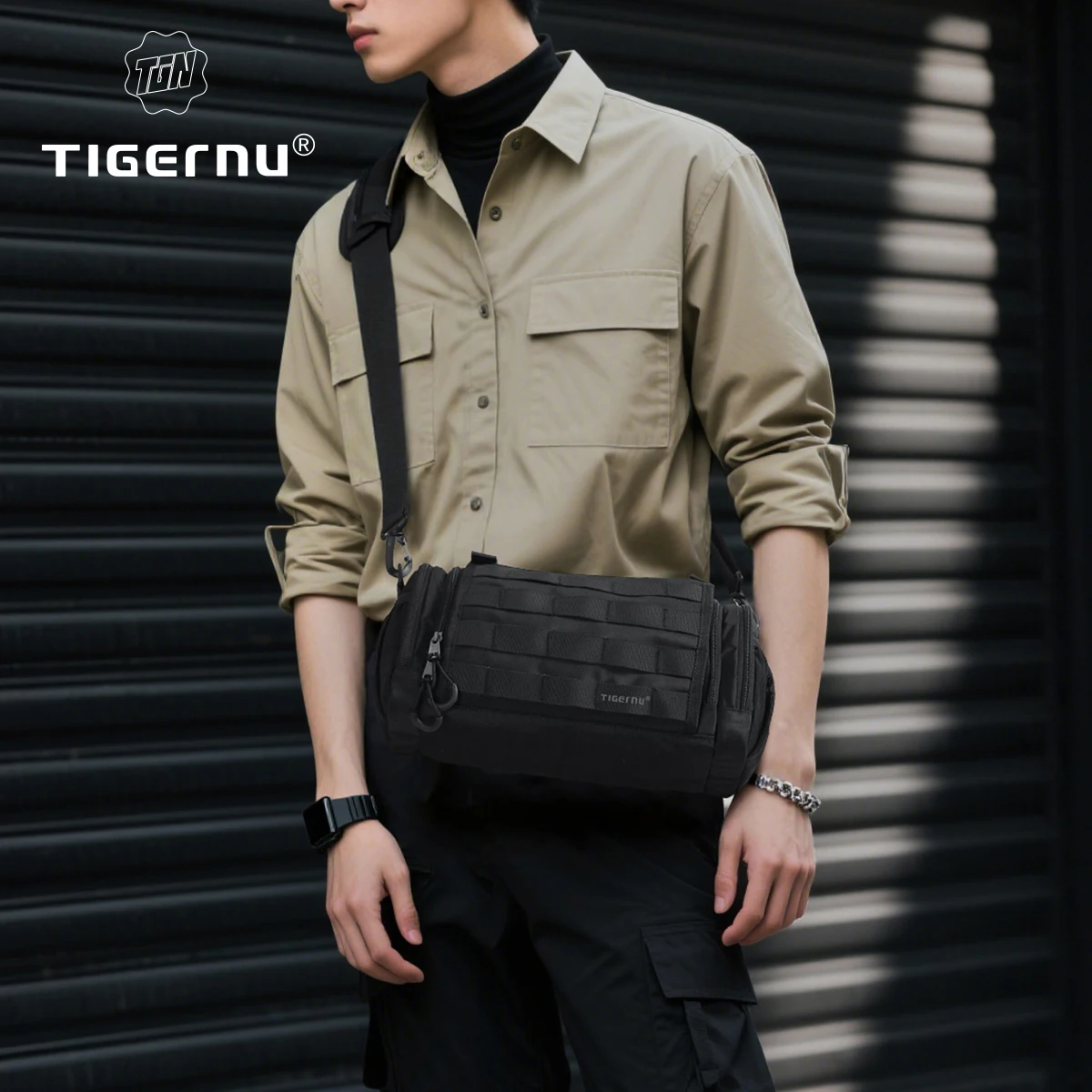 

Tigernu Men's Shoulder Bag Tactical Crossbody Bag Mens Bags Outdoor Bag Bicycle Hanging Bag Sport Cycling Shoulder Bag Messenger