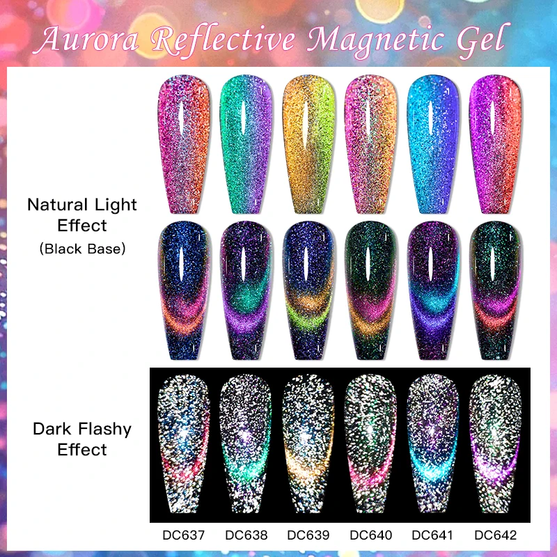 MTSSII 7ml Reflective Glitter Magnetic Gel Ultra Pigmented Dreamcolor Series Semi Permanent UV DIY Nail Art Manicure Supplies