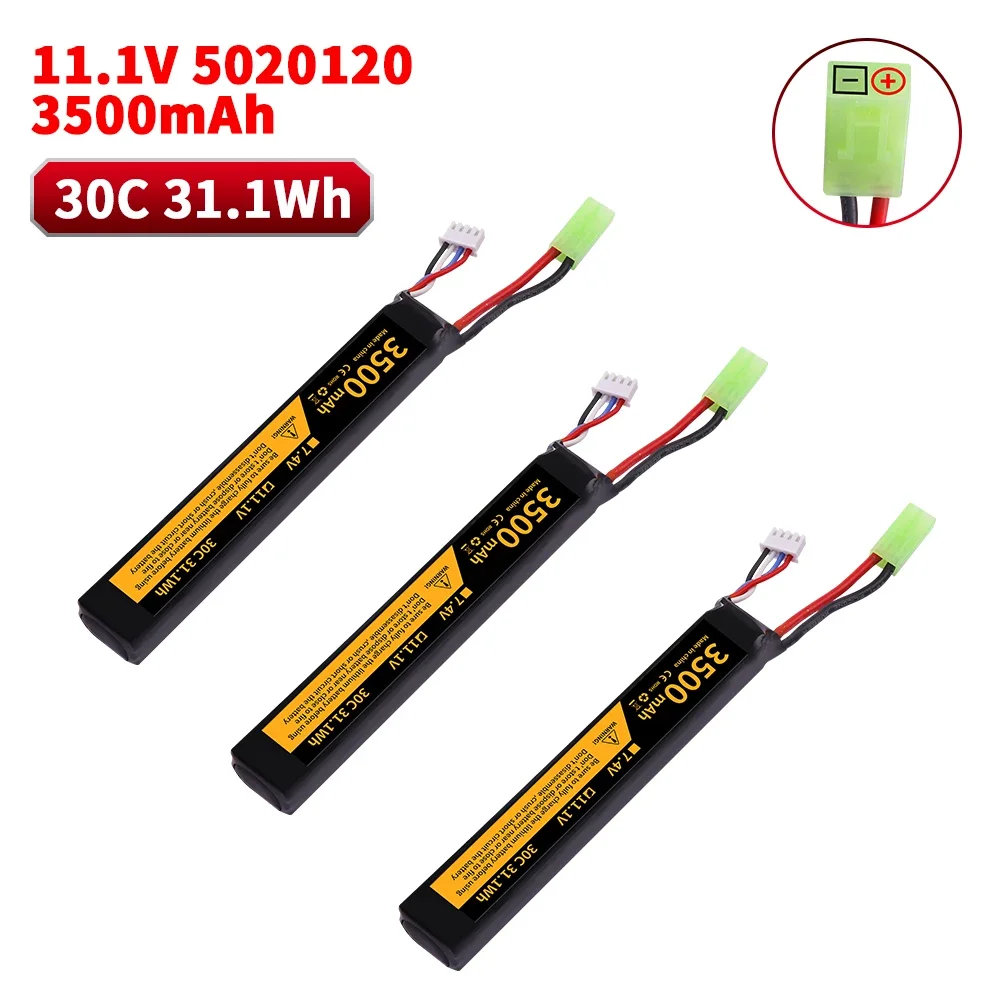 

11.1V 5020120 3s 3500mAh 30C Lipo Battery with Tamiay-Plug for Airsoft BB Air Pistol Electric Toys Guns Parts