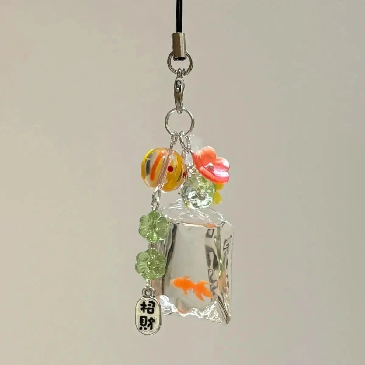 NEW Fish Cute Phone Charms Pendant Colorful Lucky Cases For iPhone 15 CCD Camera Schoolbag Ins Korea Flower Bead DIY Customized