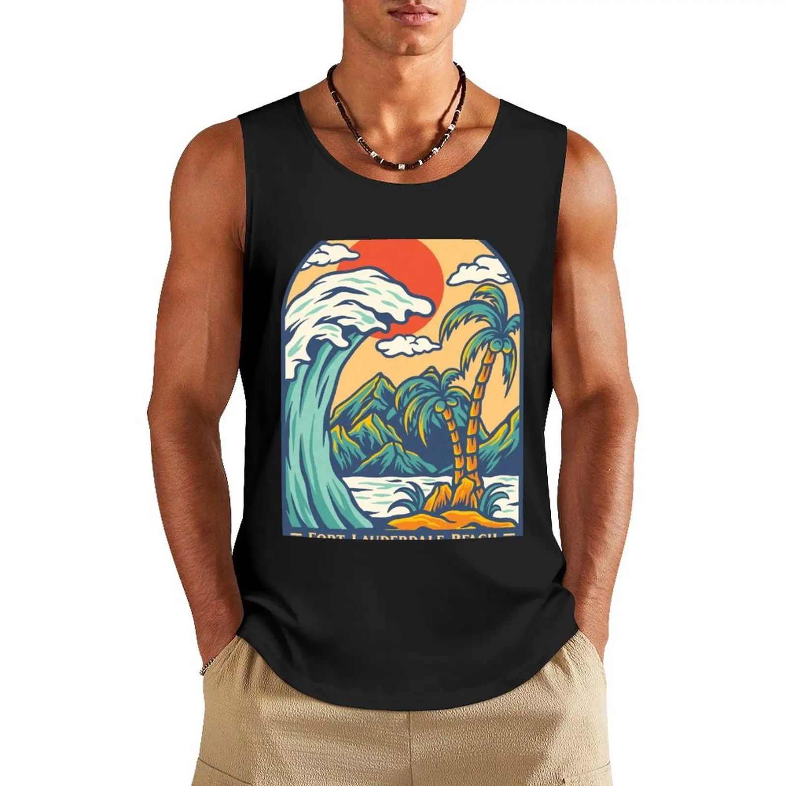 

Fort Lauderdale Florida Tank Top plain t-shirt Men's singlets t shirt gym