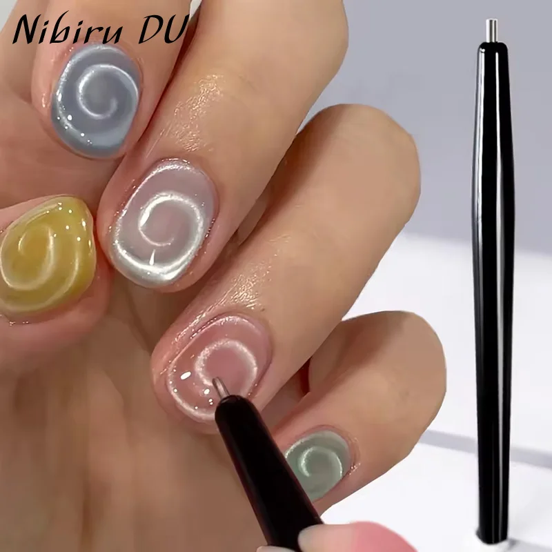

2 в 1 Lollipop Vortex Cat Eye Магнитный 3D гель-лак для дизайна ногтей Новая магнитная ручка для сосания Rainbow Halo Vortex Магнит для маникюра