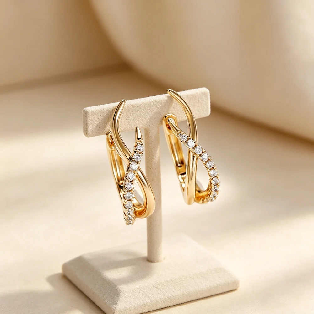 Colorful Diamond Hoop Earrings Irregularly Twisted Chain-Style Pendant Earrings For Women To Wear As A Luxurious Jewelry Gift