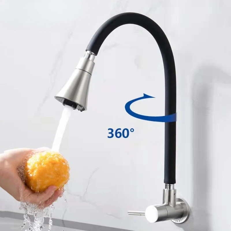 

Kitchen Single Cooling Universal Faucet 304 Stainless Steel Sink Washbasin Sink Balcony Spillproof Faucet