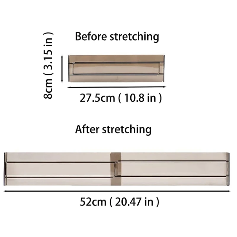درج أدير شفاف أسود ، بلاستيك ، 4 ، 6 تقسيم ، 8 ، 10 درج