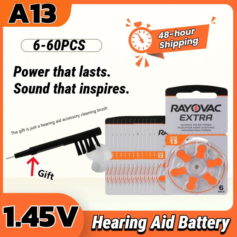 بطاريات مساعدة السمع A13، A13 13A P13 PR48 1.45V Zinc-Air لسماعات مضخم الصوت BTE CIC RIC، حزمة القيمة #1